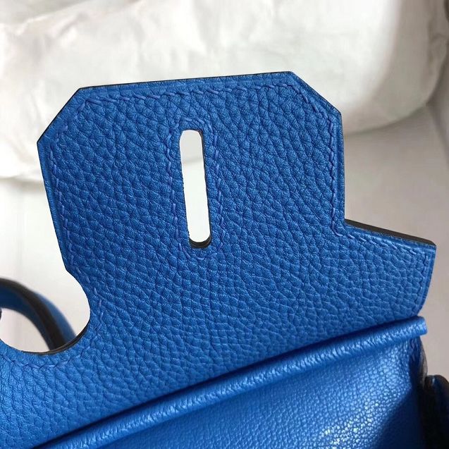 Hermes original togo leather birkin 25 bag H25-1 blue hydra