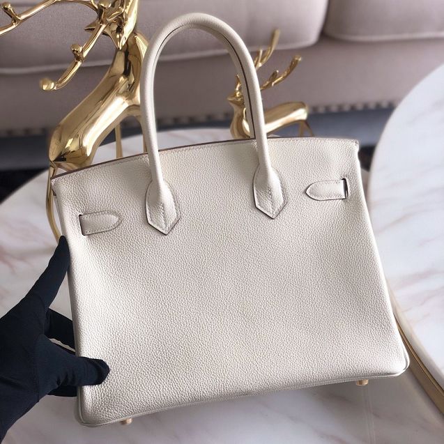 Hermes original togo leather birkin 35 bag H35-1 craie white