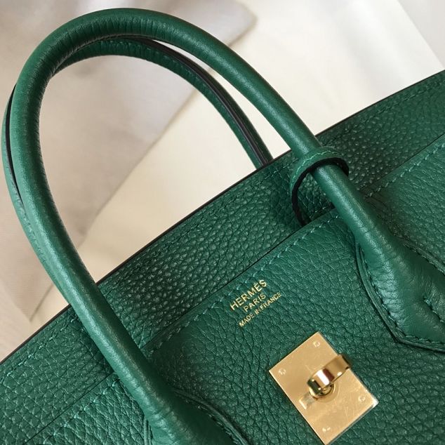 Hermes original togo leather birkin 35 bag H35-1 vert fonce