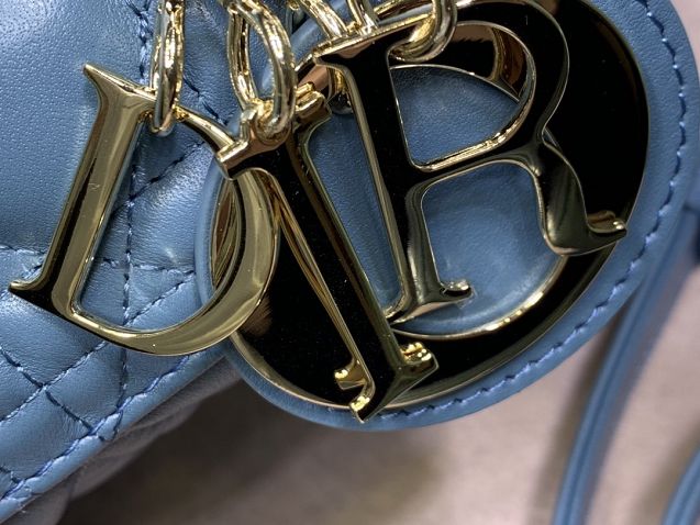 Dior original lambskin lady dior bag 44551 blue