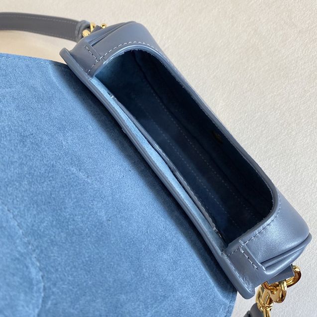 2020 Dior original calfskin small bobby bag M9317 denim blue