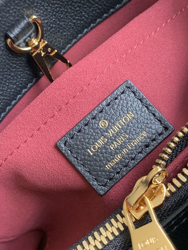 2021 louis vuitton original embossed calfskin montaigne BB handbag M45488 black