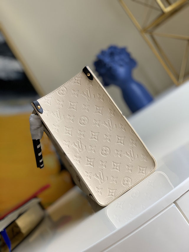 Louis vuitton original monogram giant calfskin onthego mm M45374 white