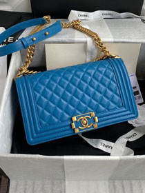 CC original lambskin medium boy handbag A67086-7 blue