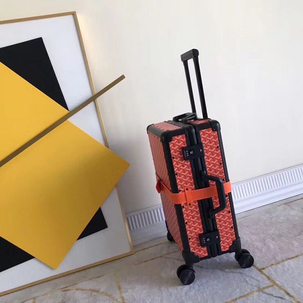 Goyard canvas rolling luggage GY0003 orange