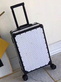 Goyard canvas rolling luggage GY0003 white