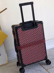 Goyard canvas rolling luggage GY0003 wine red
