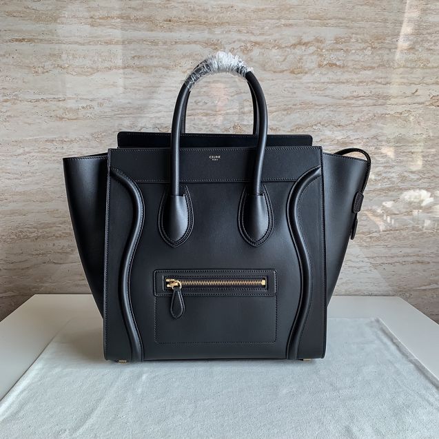 Celine original smooth calfskin mini luggage handbag 189213 black