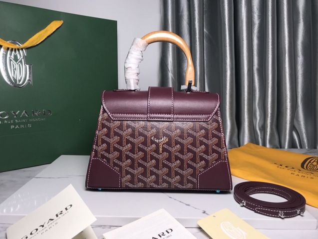 Goyard original canvas saigon structure mini bag GY0009 burgundy