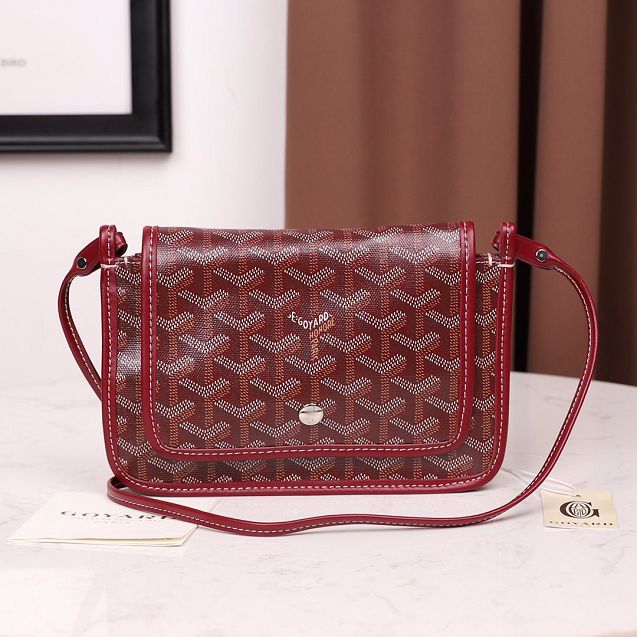 Goyard original canvas plumet pouch GY0010 wine red