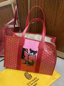 Goyard canvas shopping tote bag GY0026 red