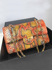 CC original phython leather medium flap bag A01112 orange&yellow