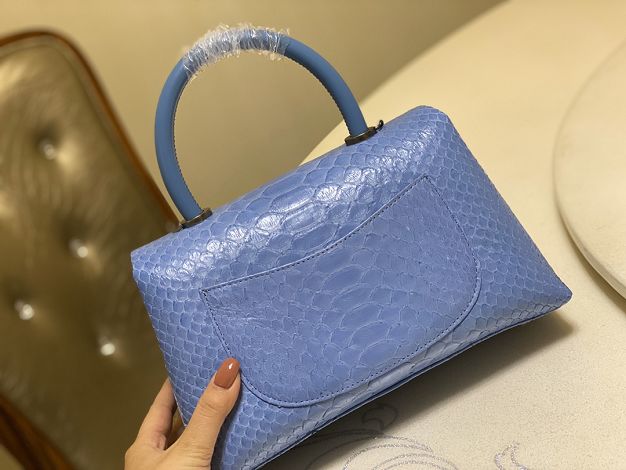 CC original phython leather small coco handle bag A92990 blue