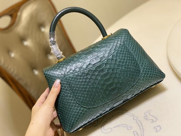 CC original phython leather small coco handle bag A92990 green