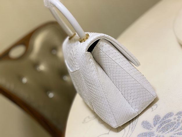 CC original python leather small coco handle bag A92990 white