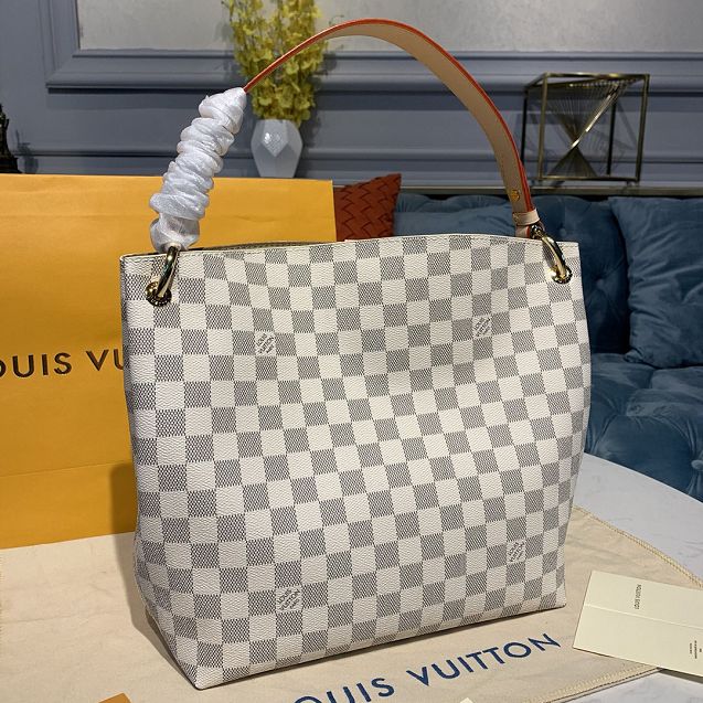 2018 louis vuitton original damier azur graceful hobo pm N42248 beige