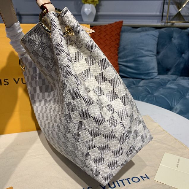 2018 louis vuitton original damier azur graceful hobo pm N42248 beige