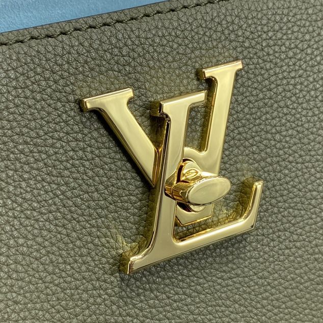 2021 Louis vuitton original calfskin lockme shopper handbag M57345 green