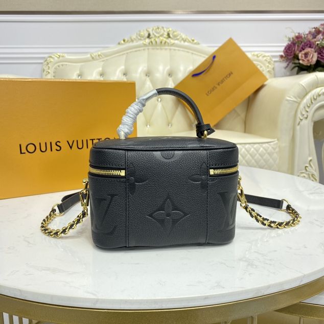 2021 Louis vuitton original calfskin vanity pm handbag M45598 black