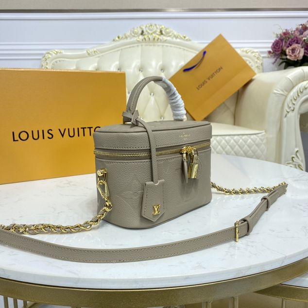 2021 Louis vuitton original calfskin vanity pm handbag M45608 grey