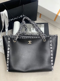 2021 CC original calfskin shopping bag AS2307 black