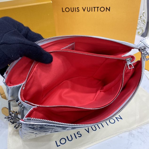 2023 Louis vuitton original lambskin coussin pm bag M57913 silver