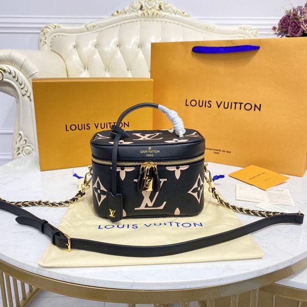 2021 Louis vuitton original calfskin vanity pm handbag M45597 black