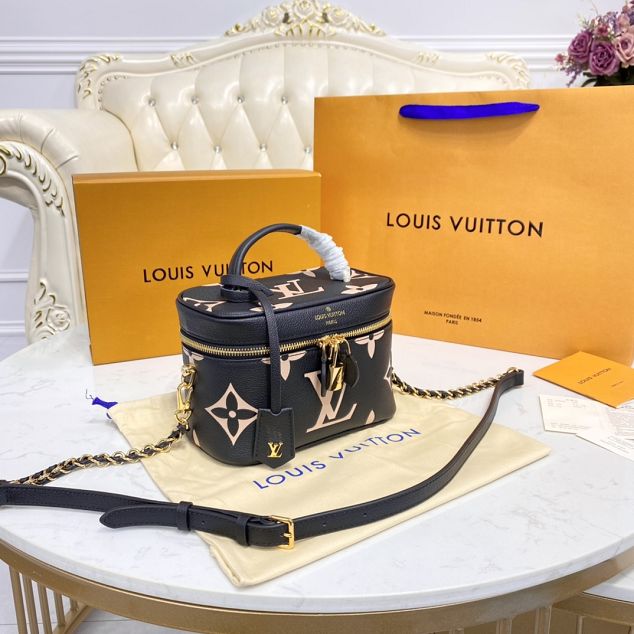 2021 Louis vuitton original calfskin vanity pm handbag M45597 black