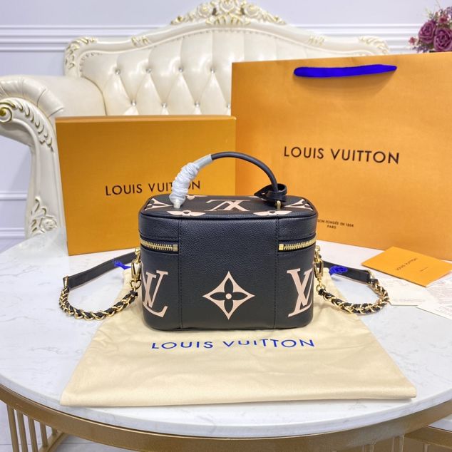 2021 Louis vuitton original calfskin vanity pm handbag M45597 black