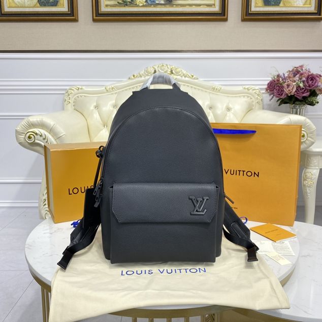 Louis vuitton original calfskin aerogram backpack M57079 black