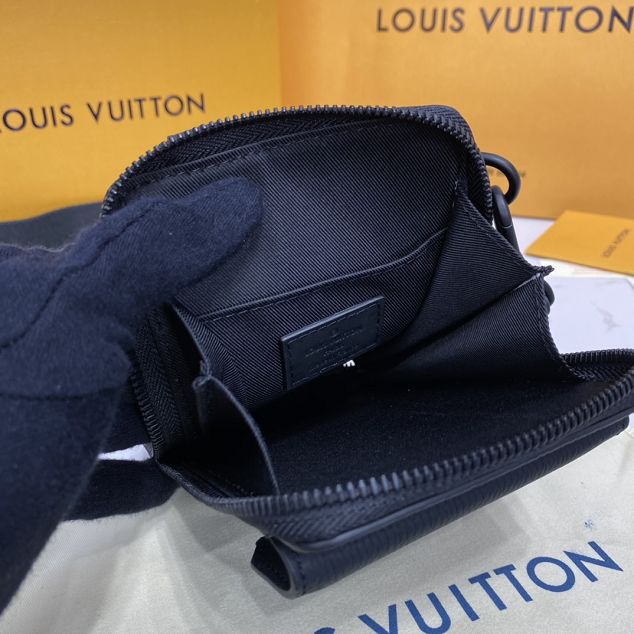 Louis vuitton original calfskin aerogram phone pouch M57089 black