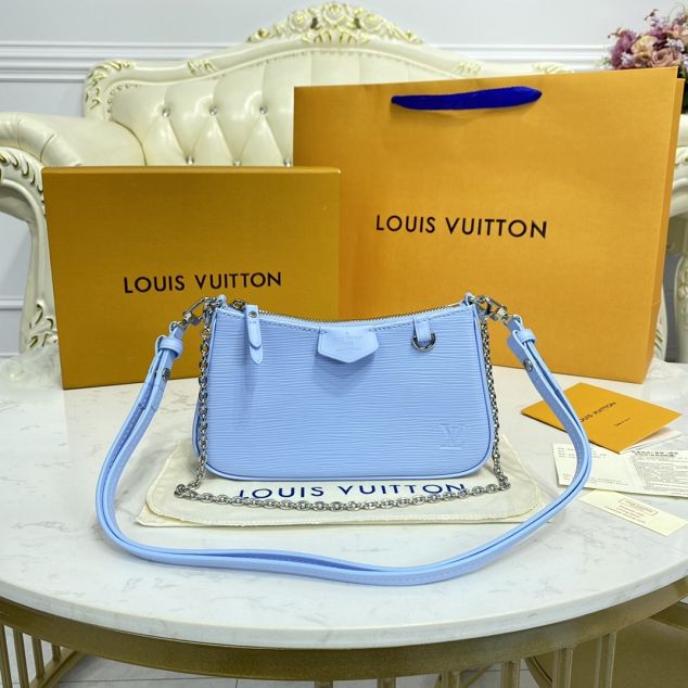 Louis vuitton original epi leather easy pouch M80480 blue