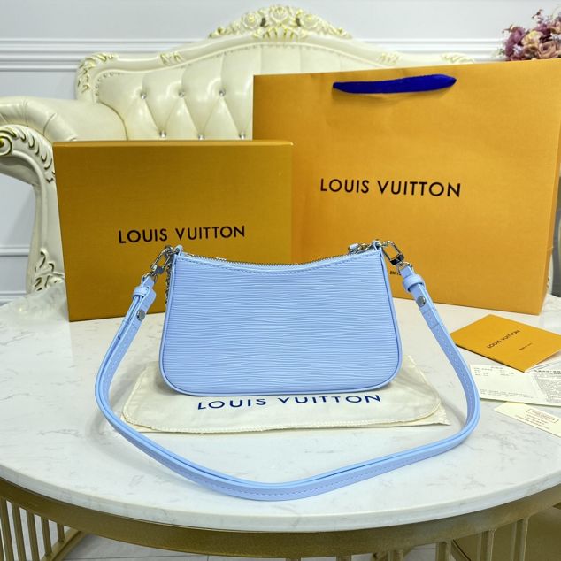 Louis vuitton original epi leather easy pouch M80480 blue