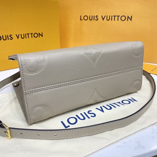 Louis vuitton original embossed calfskin onthego pm m45653 grey