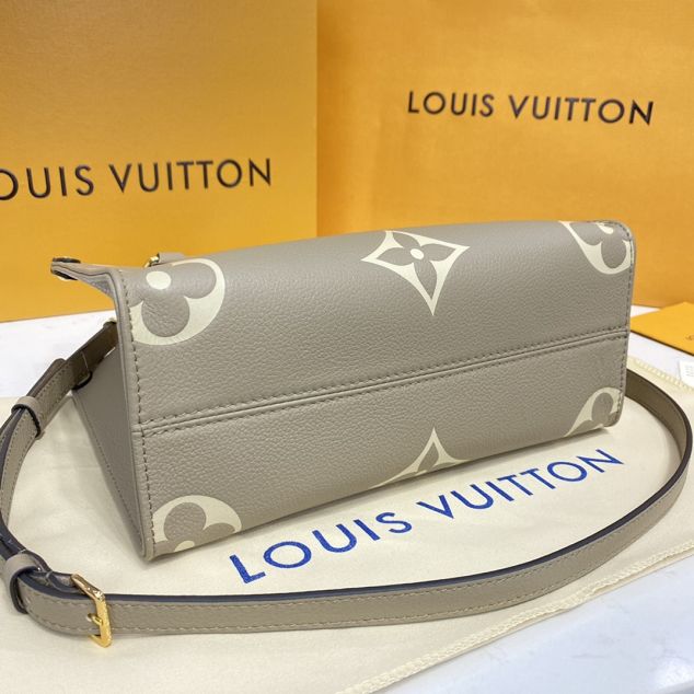 Louis vuitton original embossed calfskin onthego pm m45779 grey&beige