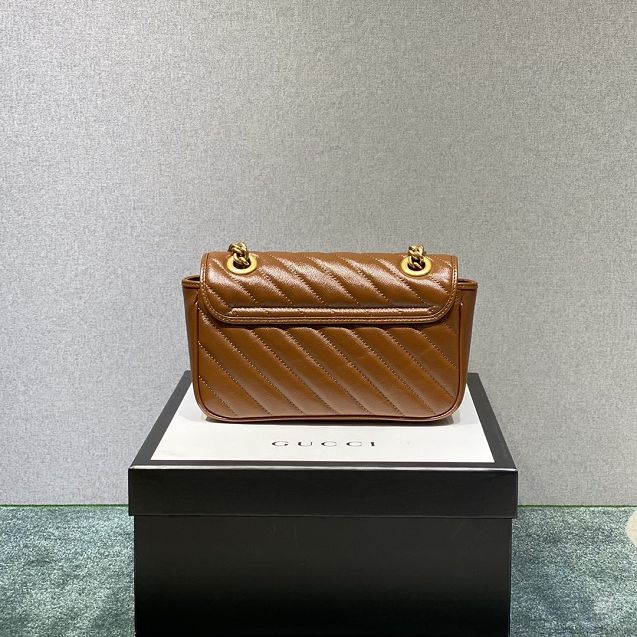 GG original calfskin marmont  mini bag 446744 brown