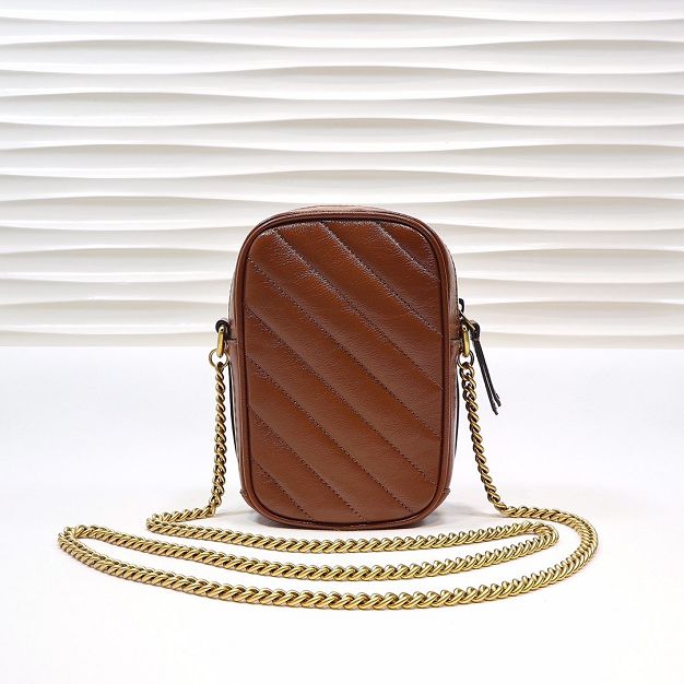 GG original calfskin marmont mini bag 598597 brown