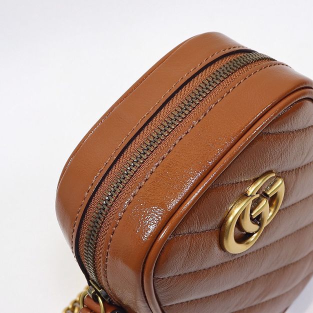 GG original calfskin marmont mini bag 598597 brown