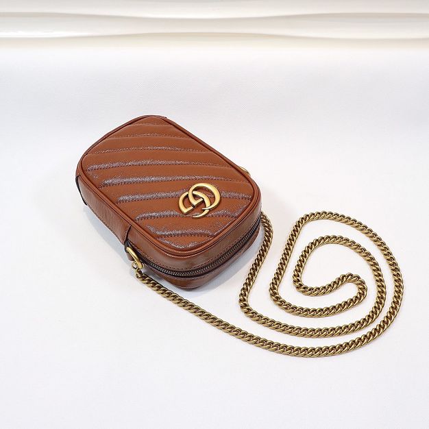 GG original calfskin marmont mini bag 598597 brown