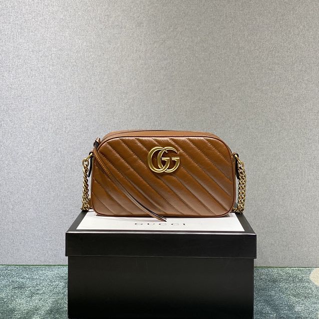 GG original calfskin marmont small shoulder bag 447632 brown