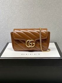 GG original calfskin marmont super mini bag 476433 brown