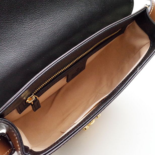 2021 GG original calfskin padlock small shoulder bag 644524 black