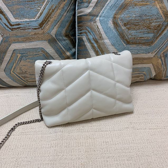 YSL original lambskin puffer mini bag 759337 white