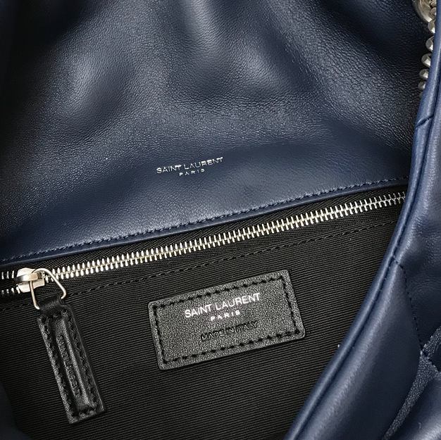 YSL original calfskin puffer small bag 577476 navy blue