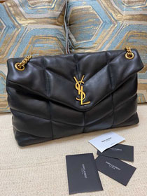 YSL original lambskin puffer medium bag 577475 black
