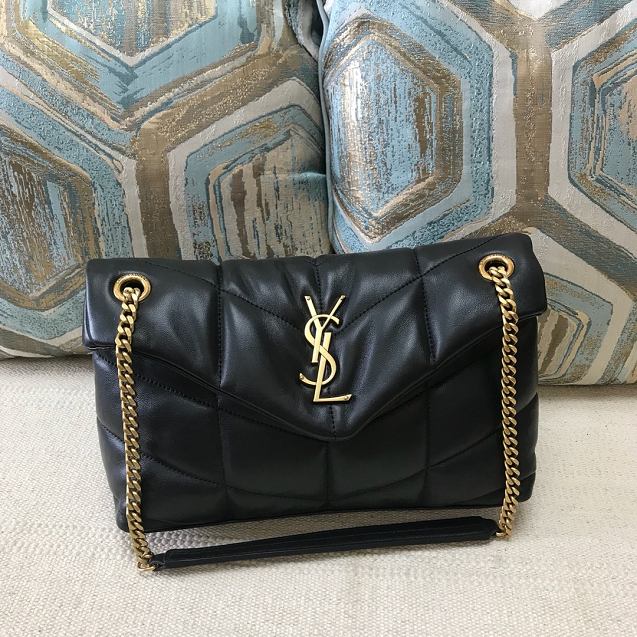 YSL original calfskin puffer small bag 577476 black