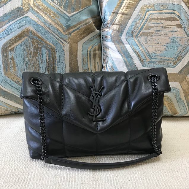 YSL original calfskin puffer small bag 577476 black