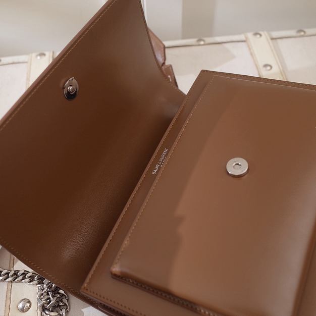 YSL original smooth calfskin medium sunset bag 442906 brown