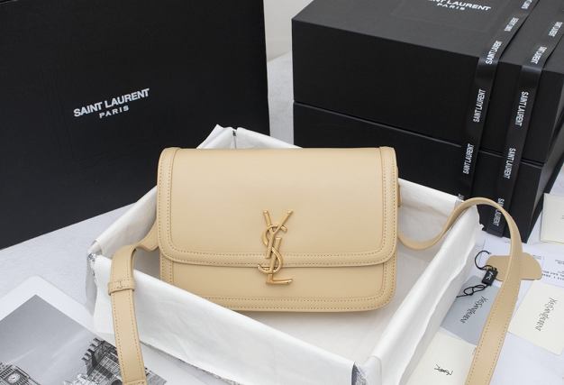 YSL original calfskin solferino medium satchel 634305 apricot