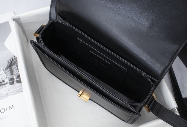 YSL original calfskin solferino medium satchel 634305 black